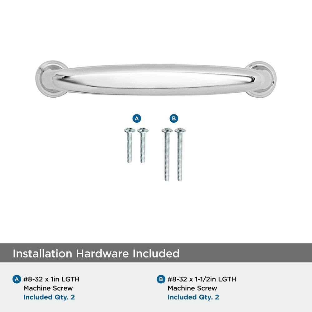 Polished Chrome 3-3/4" Cabinet Drawer Pull Bar
