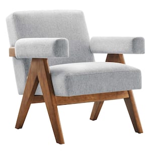 Lyra Fabric Armchair in Light Gray Fabric