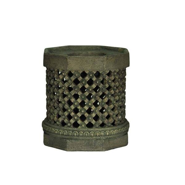 MPG 8 in. H Cast Stone Nepal Candle Holder in Aged Granite Finish