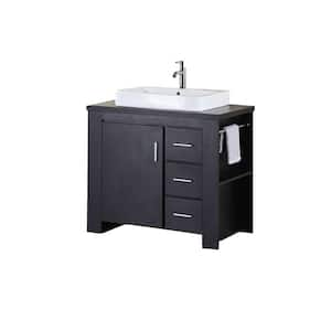 Washington 36 in. W x 22 in. D Single Sink Vanity in Espresso with Wood Top in Espresso