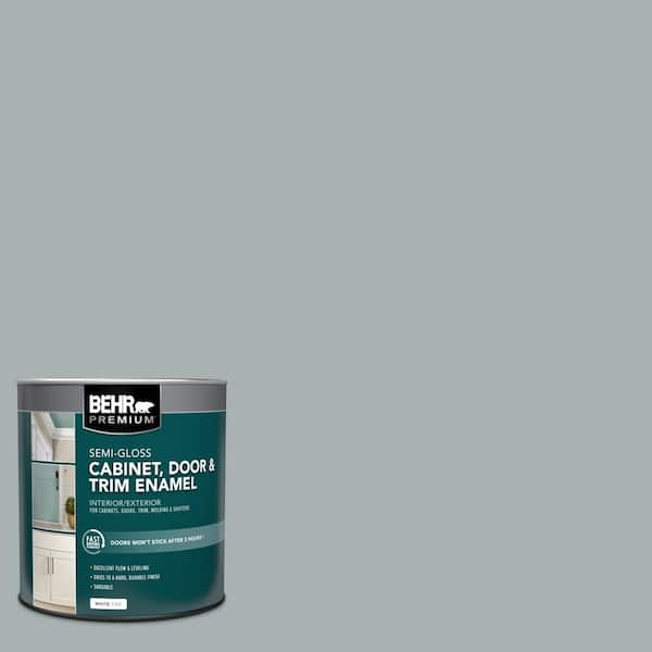 BEHR PREMIUM 1 qt. #730F-4 Flint Smoke Semi-Gloss Enamel Interior/Exterior Cabinet, Door & Trim Paint