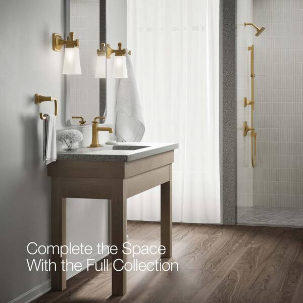 KOHLER Riff Single-Handle Single-Hole Bathroom Faucet in Vibrant Brushed Moderne Brass