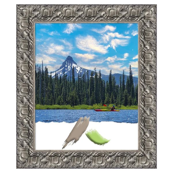 Amanti Art Silver Luxor Wood Picture Frame Opening Size 18 x 22 in.