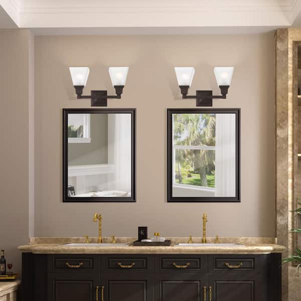 Mission 2 Light Polished Chrome Bath Vanity Light