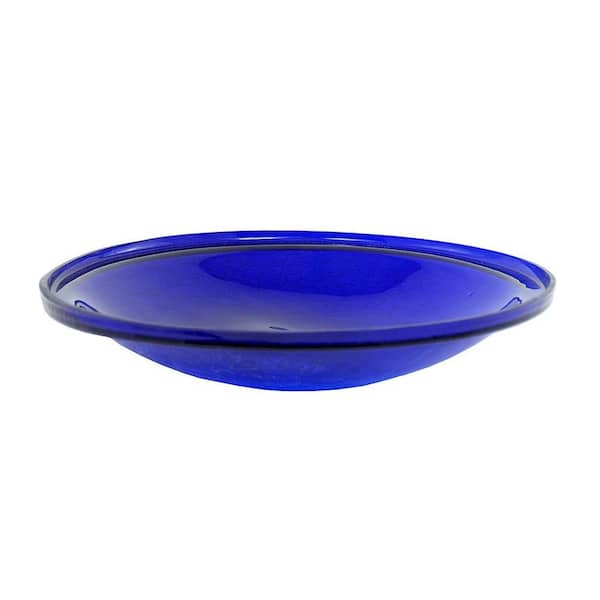 Achla Designs 14 in. Dia Cobalt Blue Reflective Crackle Glass Birdbath Bowl
