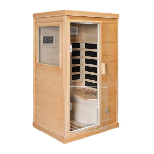 Single Person Indoor Hemlock Infrared Sauna Room with Bluetooth music player and ambient lighting