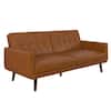 DHP Fay Camel Faux Leather Upholstered Modern Futon DE64207 - The Home ...