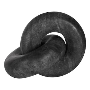 Munich Black Marble Knot Sculpture - 10 in. x 4.5 in.