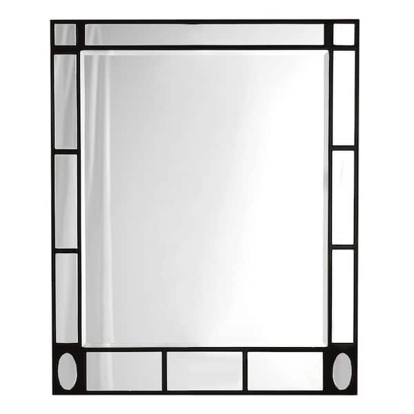 Home Decorators Collection Reflections 34 in. H x 28 in. W Empire Mirror in Black Frame-DISCONTINUED