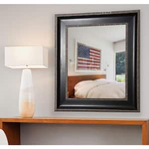 Medium Rectangle Black/Silver Accents Modern Mirror (35.25 in. H x 29.25 in. W)