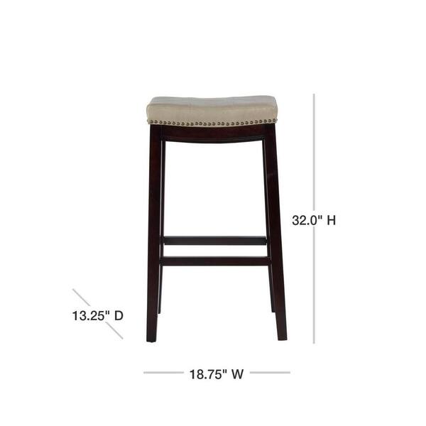 Linon Home Decor Claridge 32 In White, How Tall Should A Bar Stool Be For 32 Inch Counter