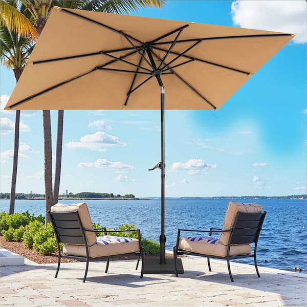 10 foot half patio umbrella Olilawn 10ft Outdoor Patio Umbrella with Upgraded Yarn-dyed Fabric  OL-HT032(UPC779657329511)