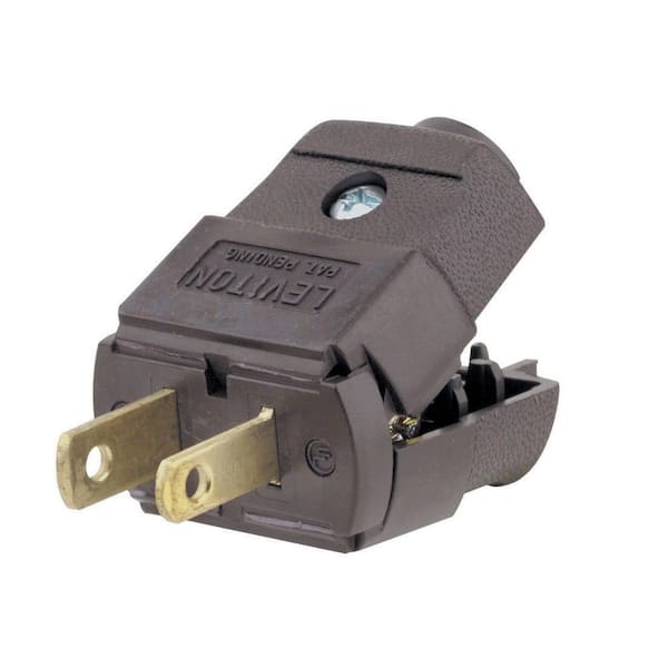 Leviton 15 Amp 125-Volt 2-Pole Light-Duty Plug, Brown 101-P0