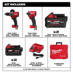 M18 FUEL 18V Lith-Ion Cordless Hammer Drill/Impact Driver Combo Kit (2-Tool) w/2 Batteries w/(2) 6 Ah FORGE Batteries
