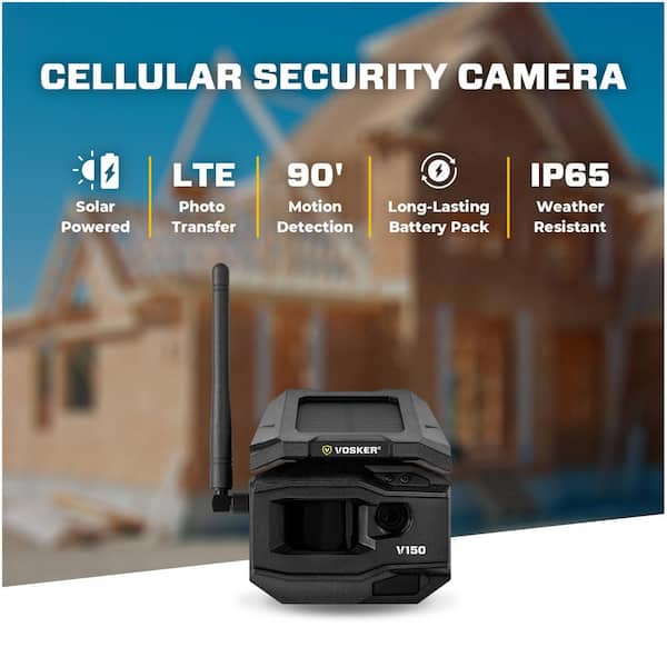VOSKER Solar Powered Wireless 4G LTE Cellular Outdoor Bullet Security Camera with Rechargeable Battery