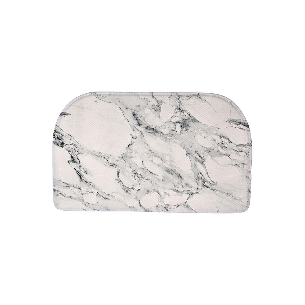 EverGrace Quarry Gray Marble Semi Circle Kitchen Mat 18in.x 30in