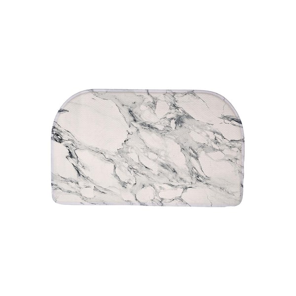 EverGrace Quarry Gray Marble Semi Circle Kitchen Mat 18in.x 30in.