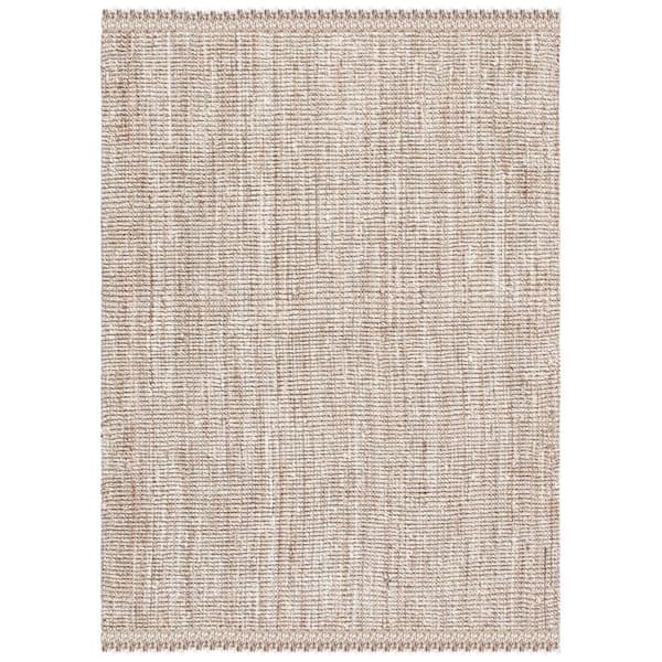 SAFAVIEH Natural Fiber Gray/Beige 9 ft. x 12 ft. Woven Thread Area Rug