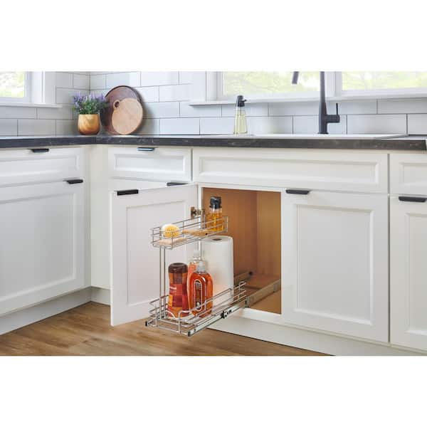 2-Tier Undersink Steel Wire Pullout Organizer