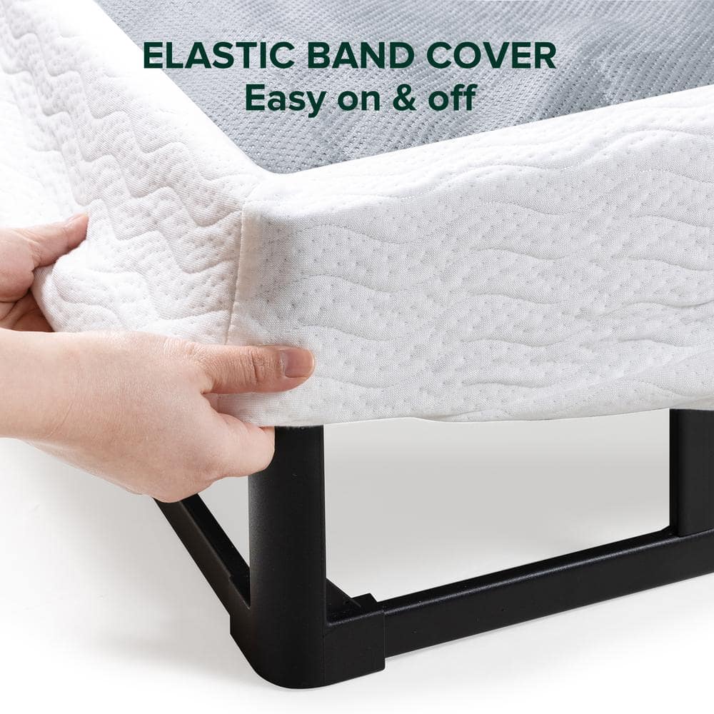Gray Metal Smart BoxSpring Mattress Base with Quick Assembly, Queen