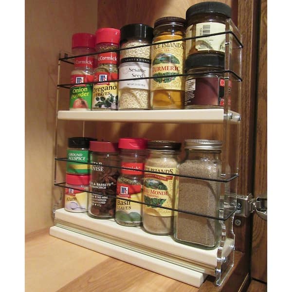 Vertical Spice - Cabinet Mounted Spice Rack Organizer - 3 Drawers, 30 Capacity - Sliding Cabinet Organizer - Pullout Shelves for Pantry Organization