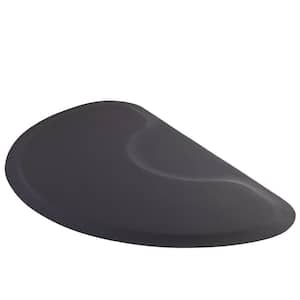Black 60 in. W x 36 in. D Half Circle Non-Slip Bottom Floor Mat for Hair Salon, Office, Living Room