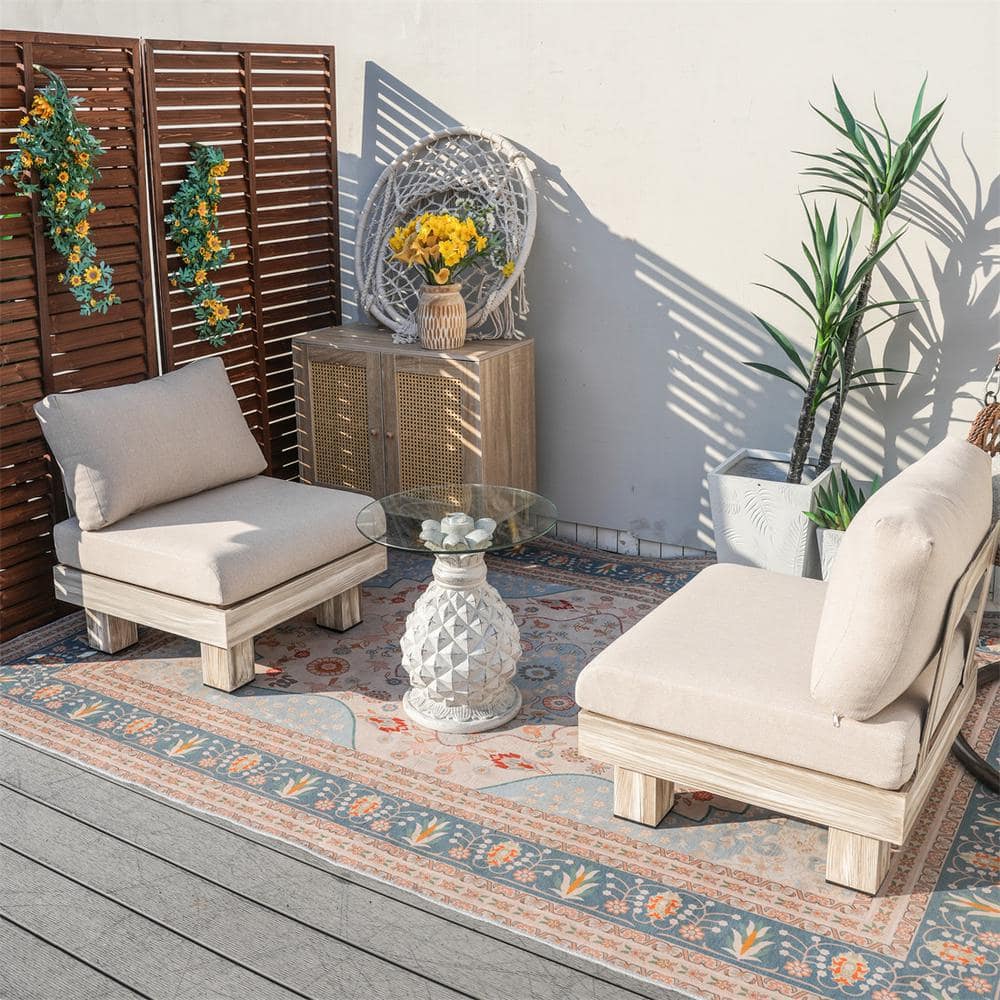 Origin 3-Piece Aluminum Patio Conversation Set with Beige Cushions, Glass Side Table price history on PriceWatchPro