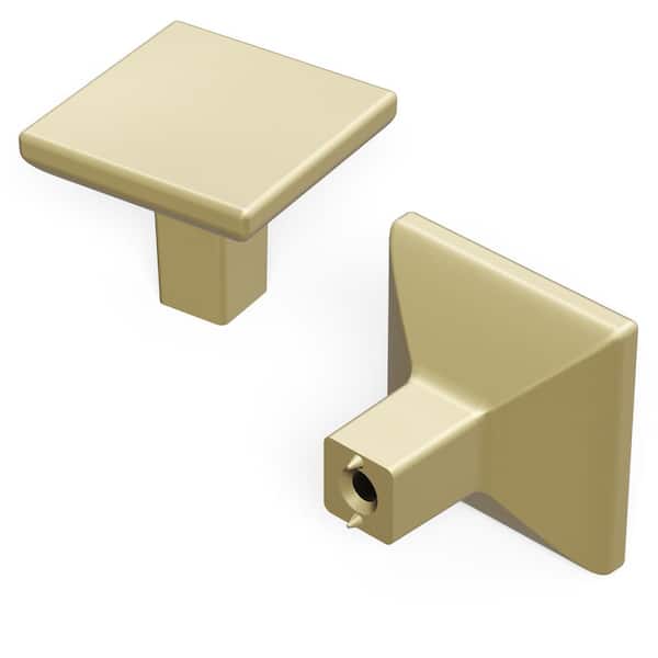 HICKORY HARDWARE Skylight Collection 1-1/4 in. Square Knob Modern Elusive Golden Nickel Decorative Drawer, Kitchen, Bathroom (1-Pack)