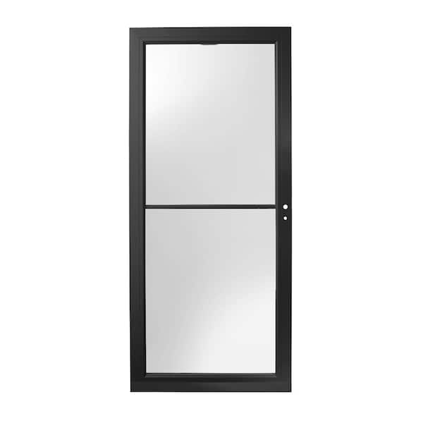 Andersen 4000 Series 32 in. x 80 in. Black Right-Hand/Outswing Full View Retractable Aluminum Storm Door