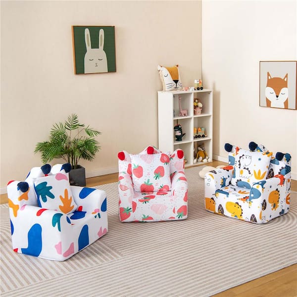 Costway Dinosaur Multi-Color Velvet Armchair (Set of 1)