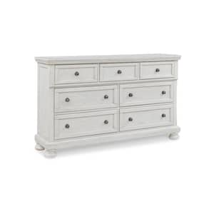 18 in. White 7-Drawer Wooden Dresser Without Mirror
