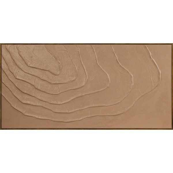 NADAAL STUDIOS Alistair Framed Art Print, Layered Acrylic Desert-Inspired Landscape with Solid Pine Wood Frame 24 in. x 48 in.