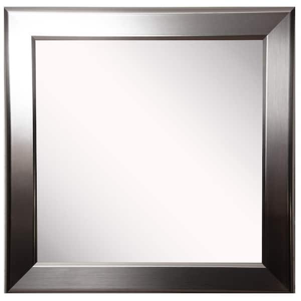 Unbranded 34 in. W x 34 in. H Framed Square Bathroom Vanity Mirror in Silver