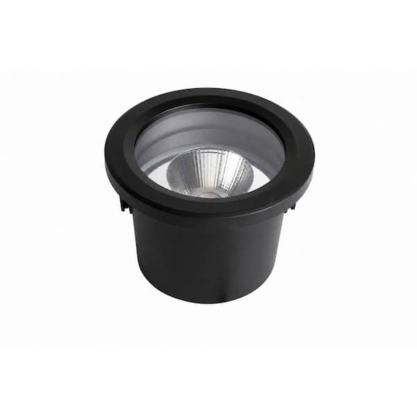 600 Lumen Low Voltage 6 in. Black LED Outdoor InGround Well Light Adjustable Light Color Integrated LED (1-Pack)