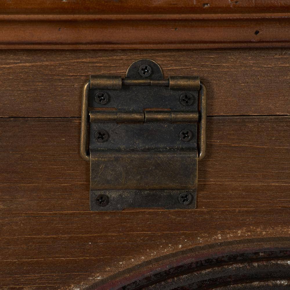Antique Arch Brown Solid Wood Storage Trunk 20"