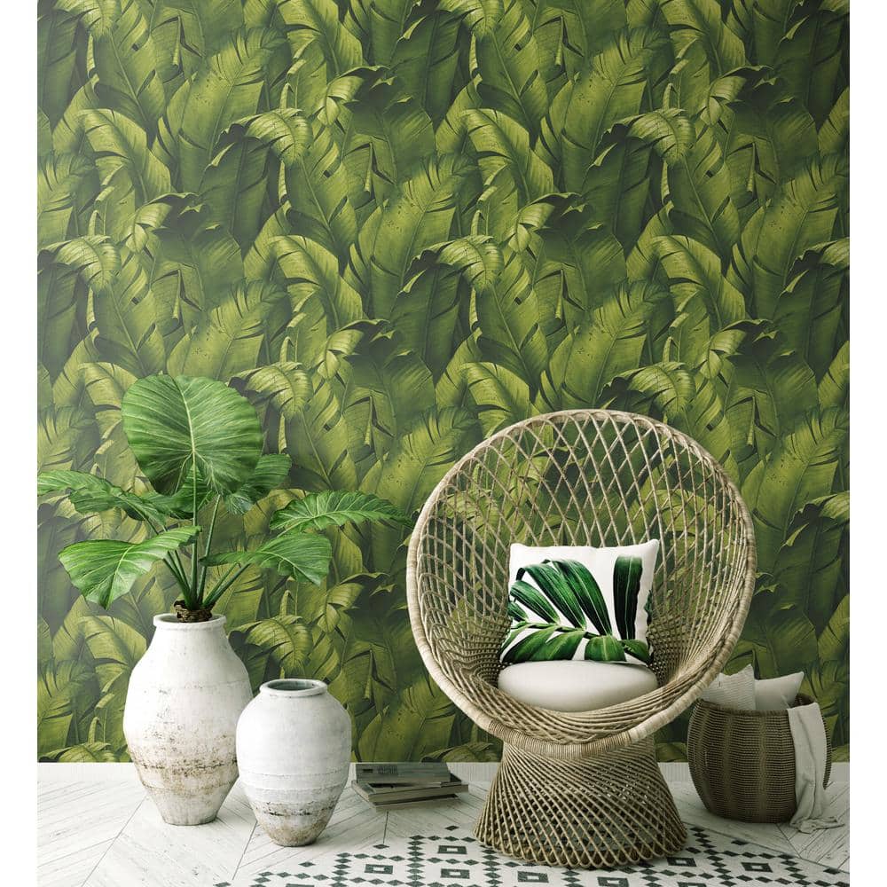 Tropical Green Vinyl Peel and Stick Wallpaper
