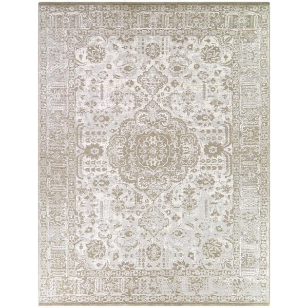 Resvani Cream 8 ft. x 10 ft. Medallion Area Rug
