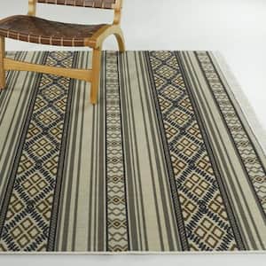 Malvina Brown 8 ft. x 10 ft. Striped Area Rug