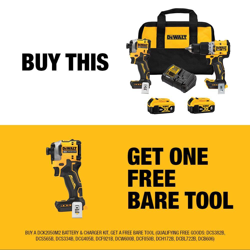 DEWALT 20V MAX XR Hammer Drill and ATOMIC Impact Driver 2 Tool Cordless Combo Kit and 1/4 in. Impact Driver w/(2) 4Ah Batteries -  DCK2050M2WF850B