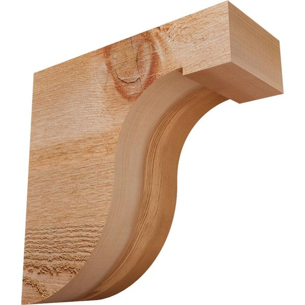 Ekena Millwork 4 in. x 10 in. x 10 in. Western Red Cedar Del Monte Rough Sawn Corbel