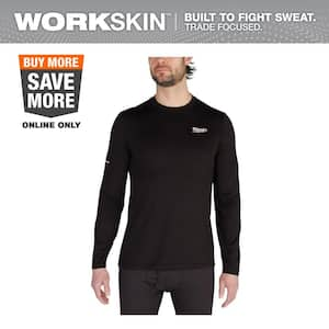 Men's X-Large Black Workskin Thermal Underwear Crew Neck Base Layer