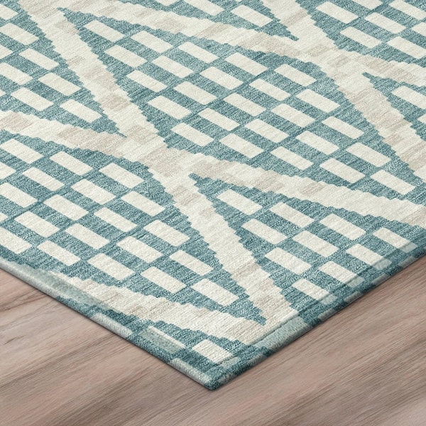 Chantille Machine Washable Indoor/Outdoor Abstract ACN3043 Teal 5 ft. x 7 ft. 6 in. Area Rug