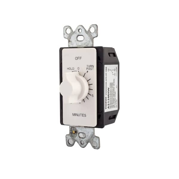 Tork 15 Minute Spring Wound Auto Off In-Wall Timer with Hold, White