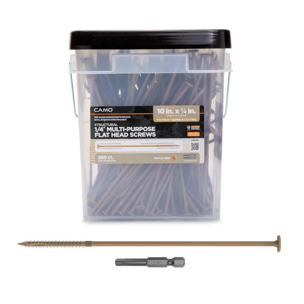 1/4 in. x 10 in. Star Drive Flat Head Multi-Purpose Structural Wood Screw - PROTECH Ultra 4 Exterior Coated (250-Pack) price history on PriceWatchPro