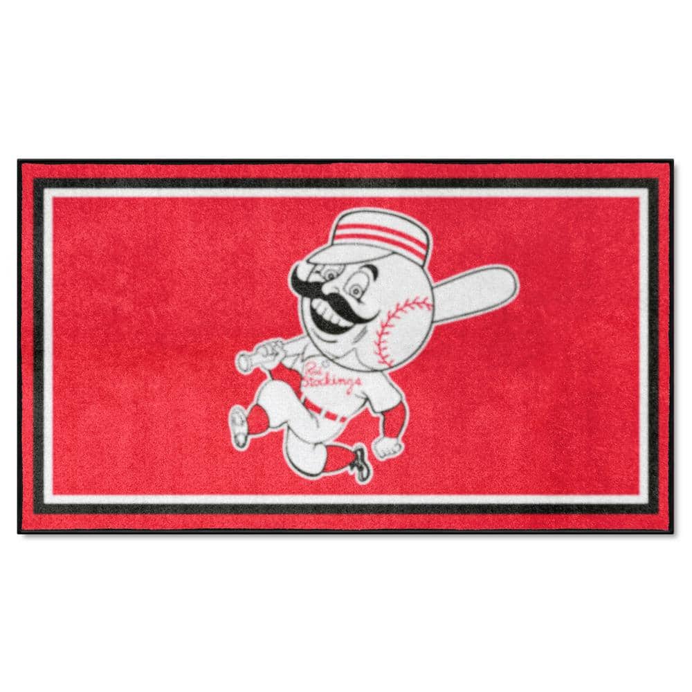 FANMATS Cincinnati Reds 3ft. x 5ft. Plush Area Rug 37194 The Home Depot