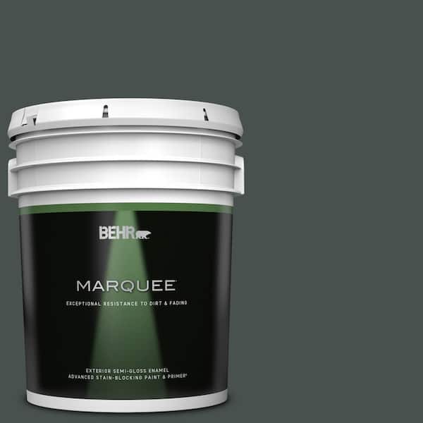 BEHR MARQUEE 5 gal. #QE-48 New Forest Semi-Gloss Enamel Exterior Paint & Primer