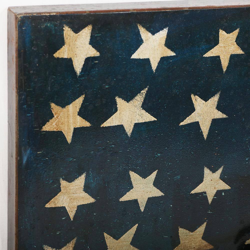 Patriotic Motorcycle Mixed Media Iron Wall Sculpture