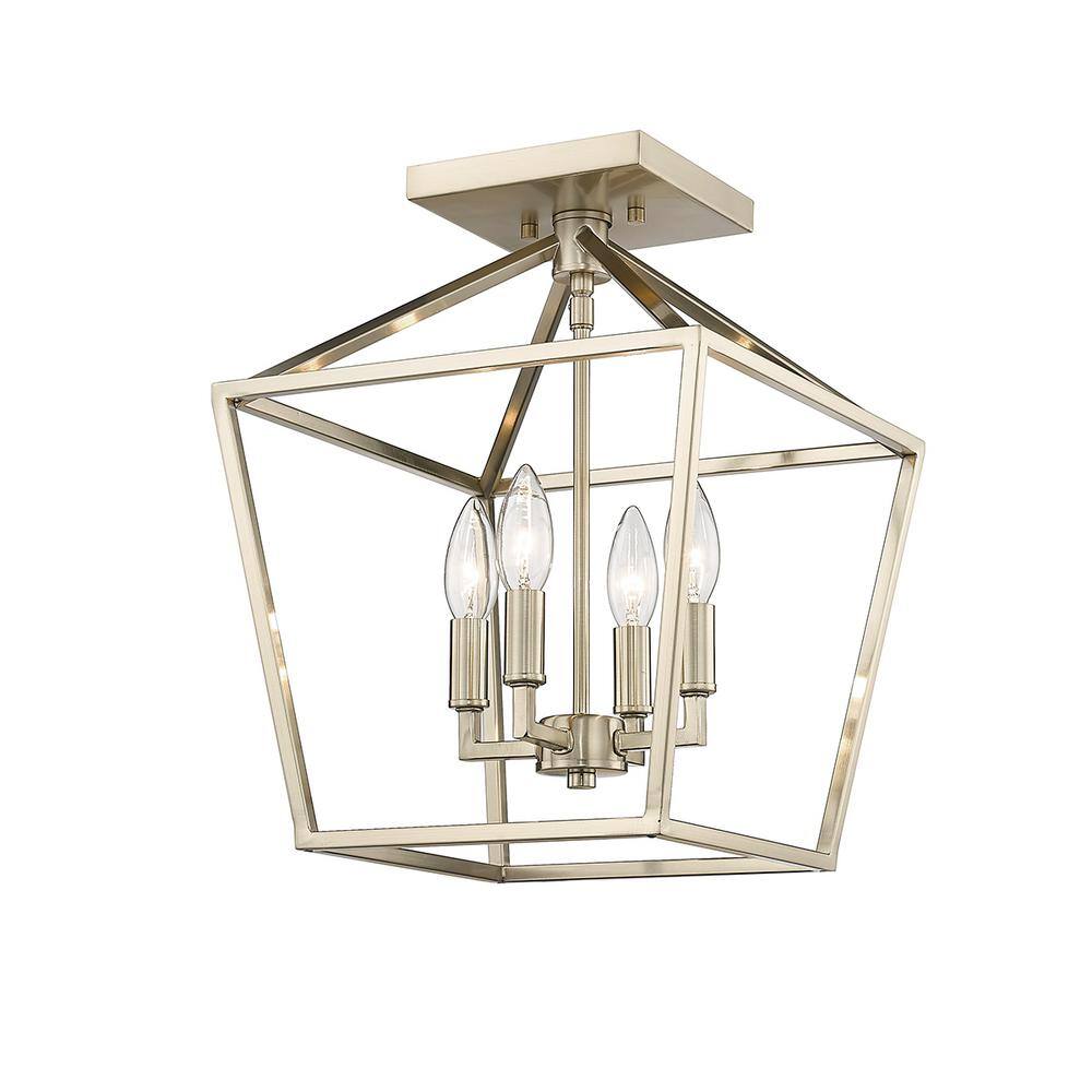 Modern Gold 12" Metal Semi-Flush Ceiling Light