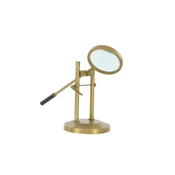 Antique Desktop Nautical Magnifying Glass on Brass Stand Adjustable