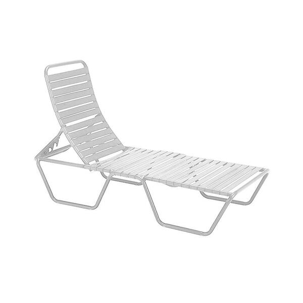 Tradewinds Milan White Commercial Patio Chaise Lounge